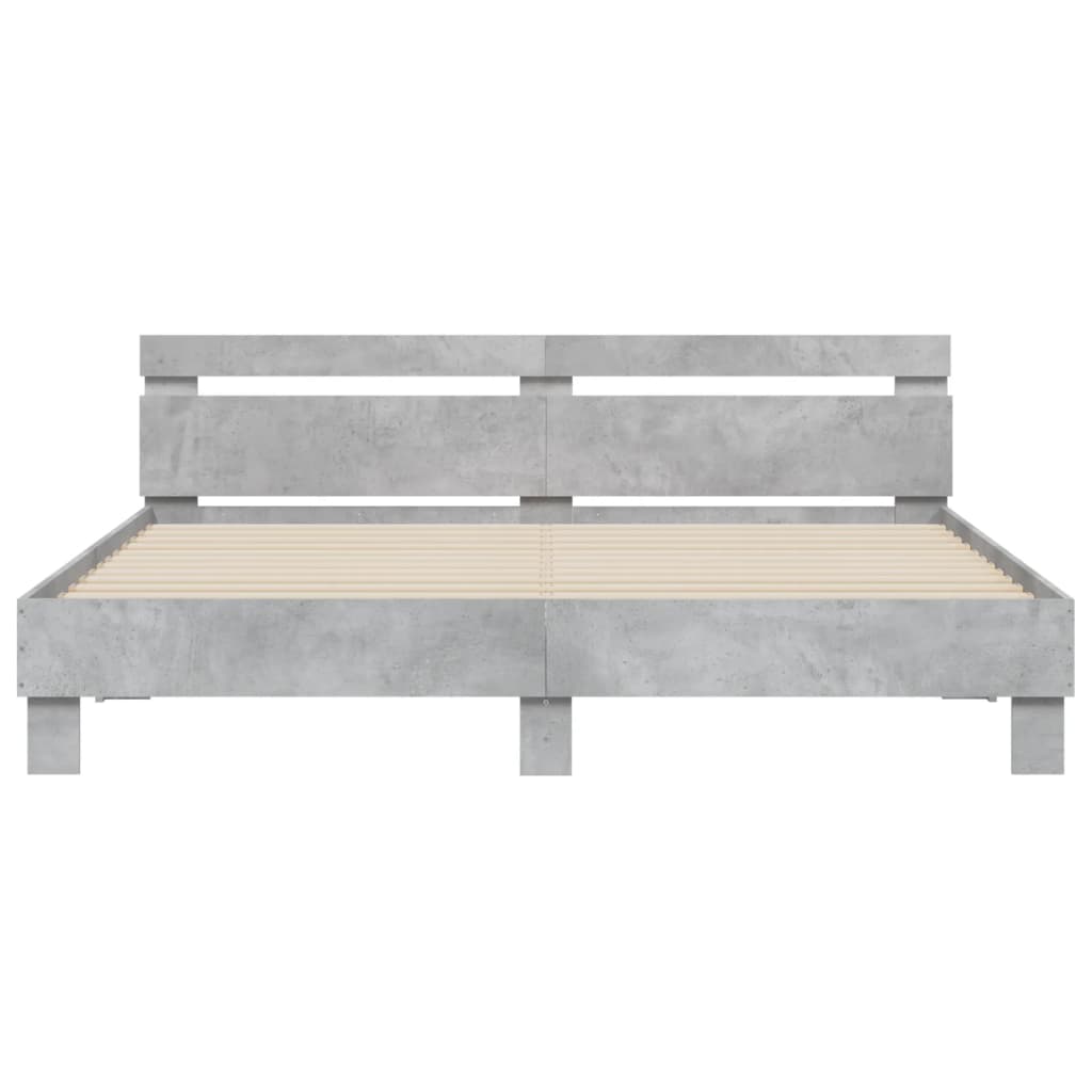Modern Wooden Emperor Size 2m Bed Frame Base With Headboard & LED Light