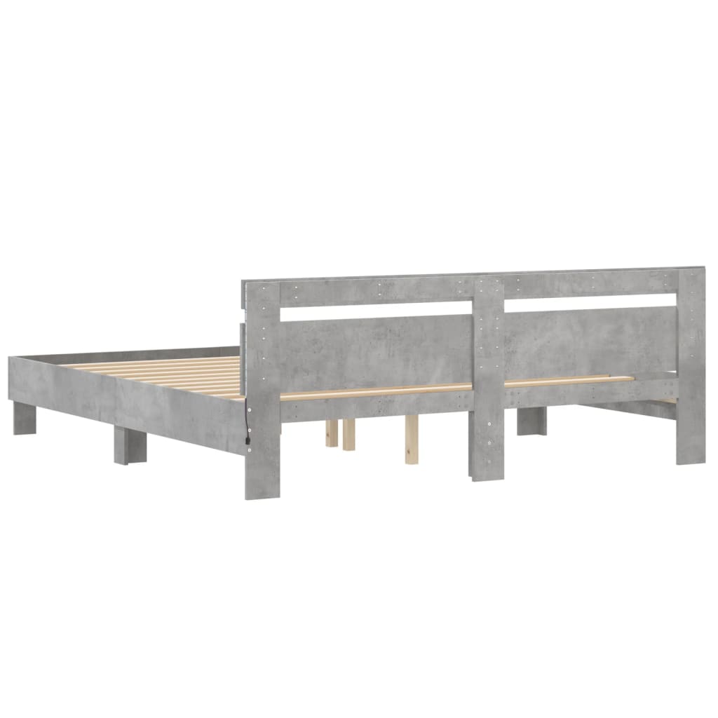 Modern Wooden Super King Size 180cm Bed Frame Base With Headboard & LED Lights