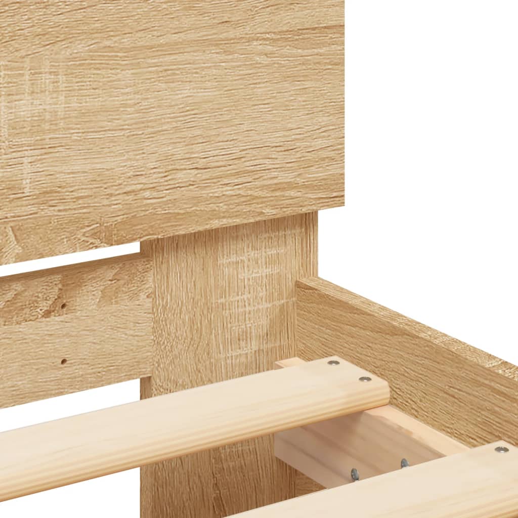 Bed Frame with LED without Mattress Sonoma Oak 180x200 cm Super King