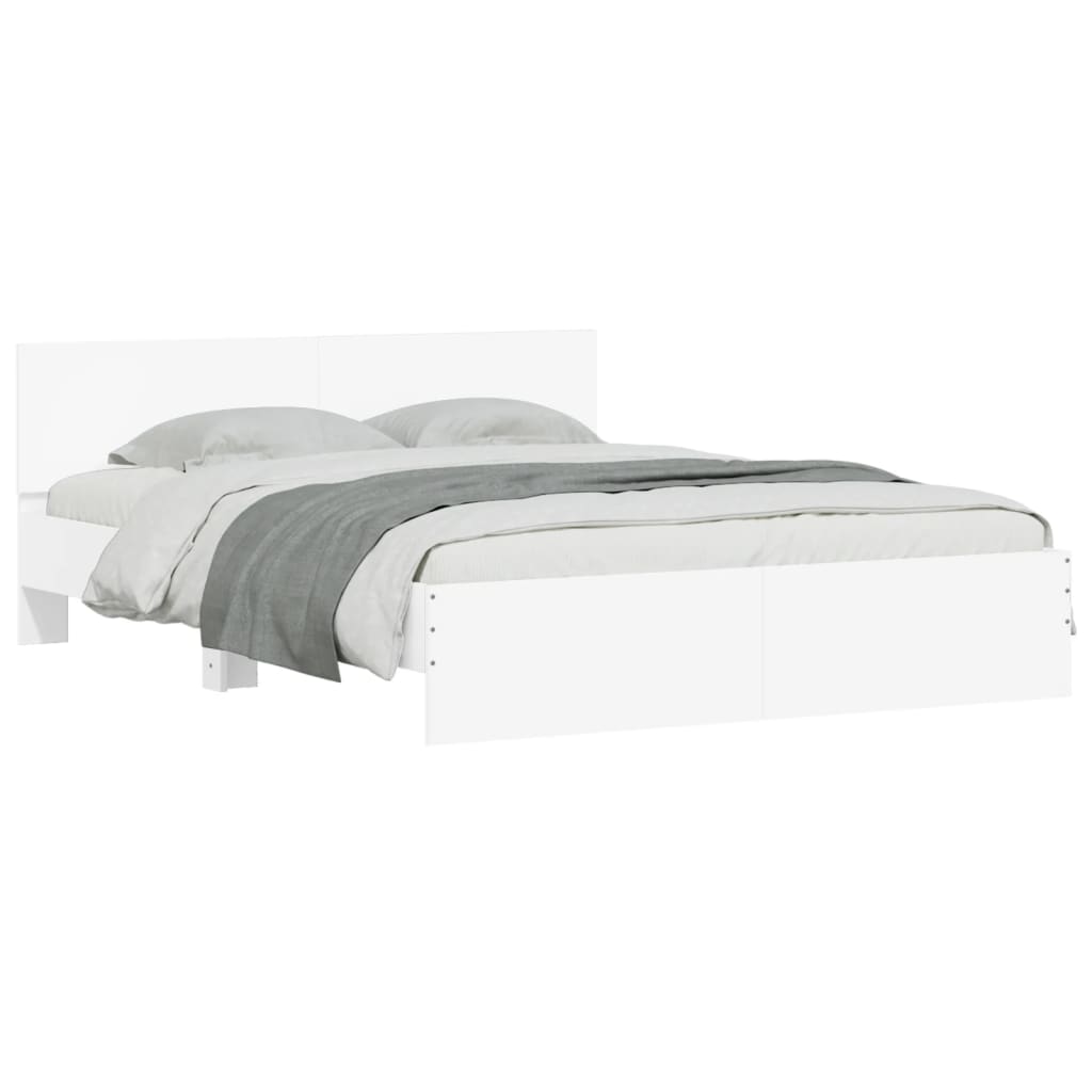 Modern Wooden King Size 150cm Bed Frame Base With Headboard & LED Lights