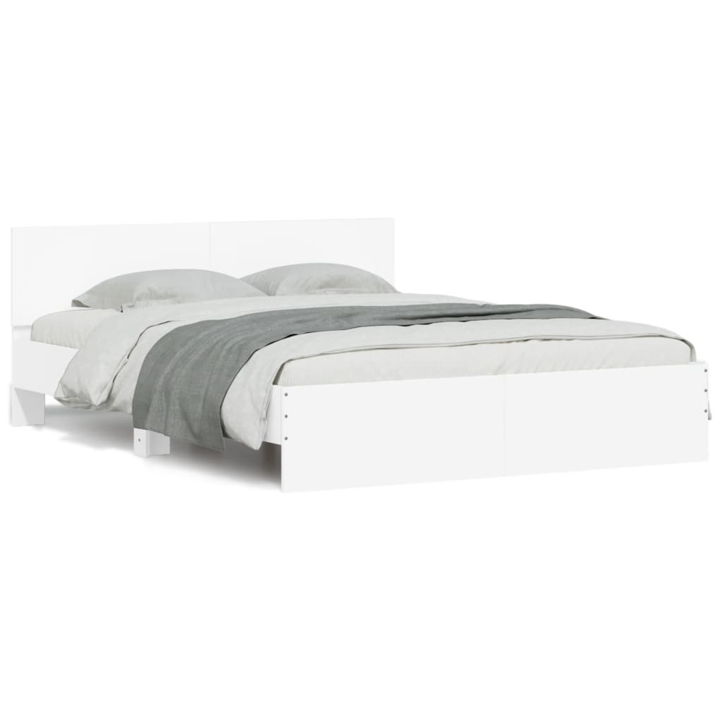 Modern Wooden King Size 150cm Bed Frame Base With Headboard & LED Lights