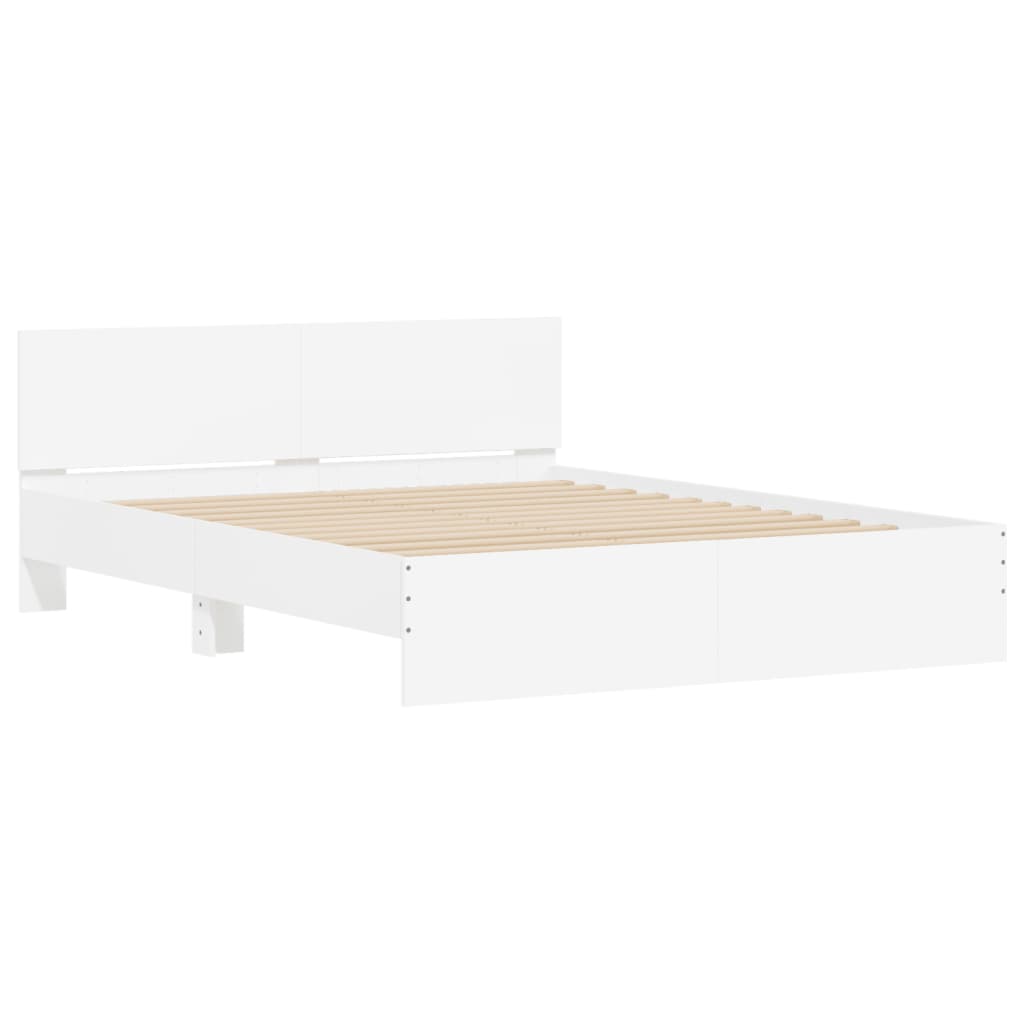 Modern Wooden King Size 150cm Bed Frame Base With Headboard & LED Lights