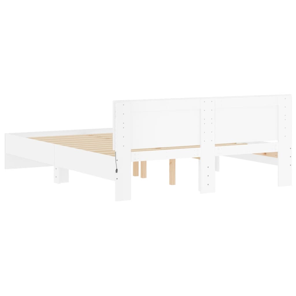 Modern Wooden King Size 150cm Bed Frame Base With Headboard & LED Lights