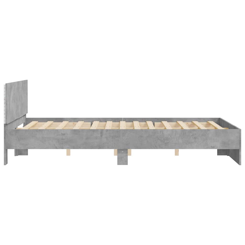 Modern Wooden King Size 150cm Bed Frame Base With Headboard & LED Lights