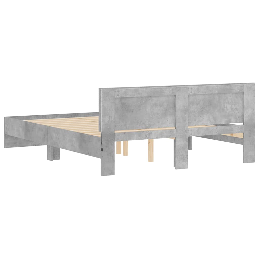 Modern Wooden King Size 150cm Bed Frame Base With Headboard & LED Lights