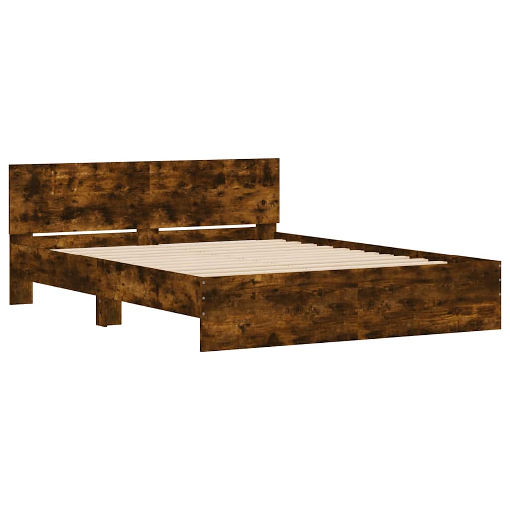 Modern Wooden King Size 150cm Bed Frame Base With Headboard & LED Lights