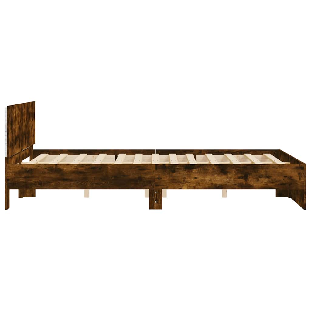 Modern Wooden King Size 150cm Bed Frame Base With Headboard & LED Lights