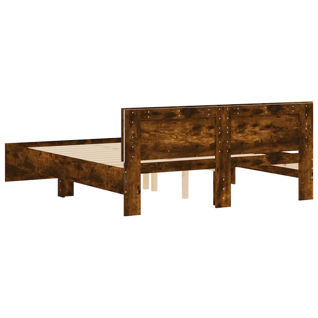 Modern Wooden King Size 150cm Bed Frame Base With Headboard & LED Lights
