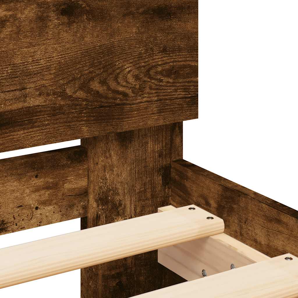 Modern Wooden King Size 150cm Bed Frame Base With Headboard & LED Lights