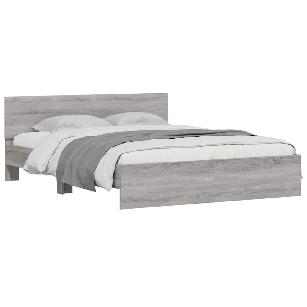Modern Wooden King Size 150cm Bed Frame Base With Headboard & LED Lights
