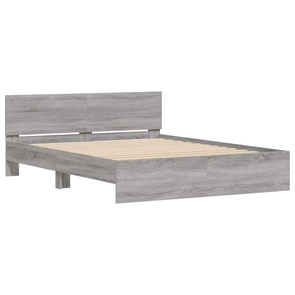 Modern Wooden King Size 150cm Bed Frame Base With Headboard & LED Lights