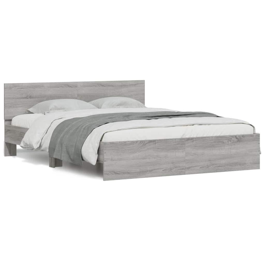 Modern Wooden King Size 150cm Bed Frame Base With Headboard & LED Lights