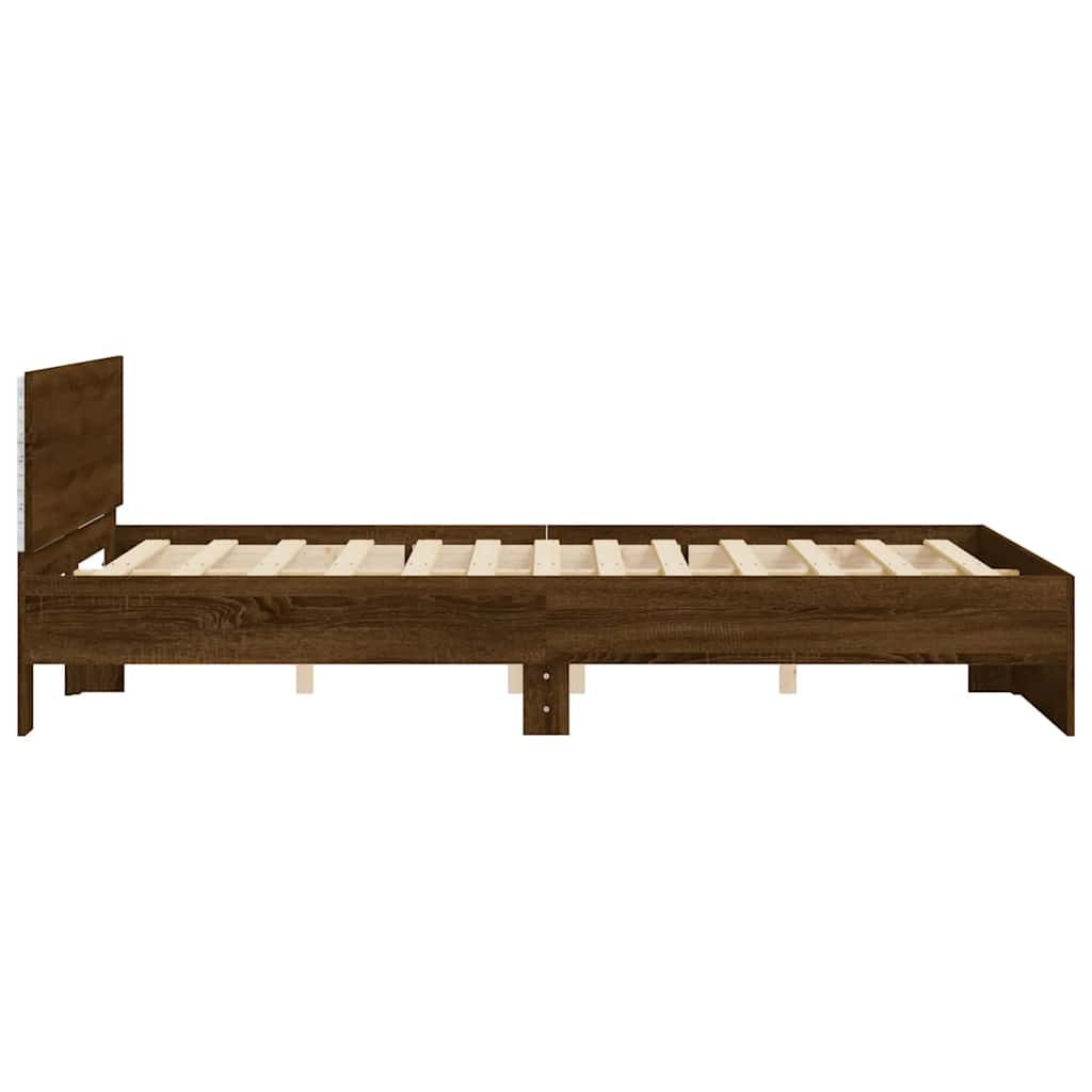 Modern Wooden King Size 150cm Bed Frame Base With Headboard & LED Lights
