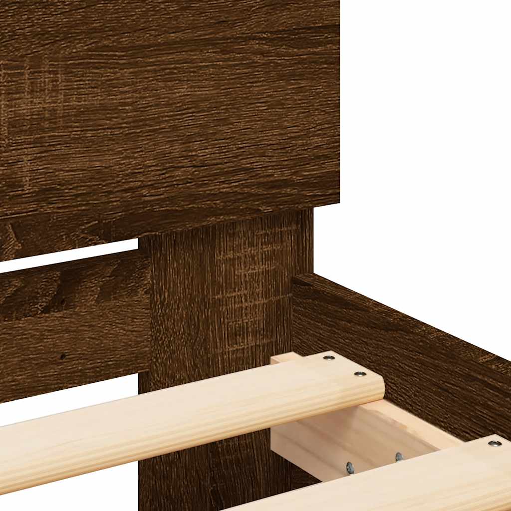 Modern Wooden King Size 150cm Bed Frame Base With Headboard & LED Lights