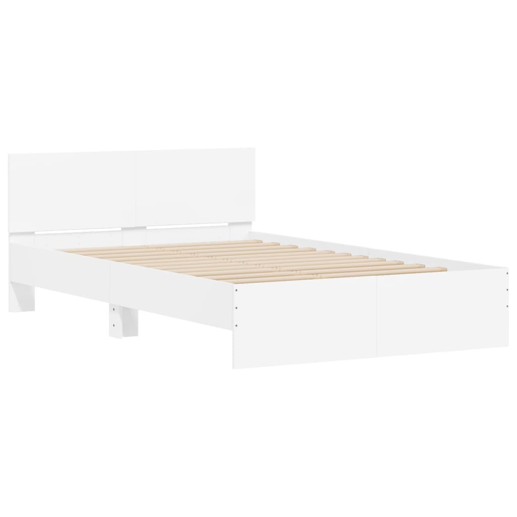 Modern Wooden Double Size 135cm Bed Frame Base With Headboard & LED Lights