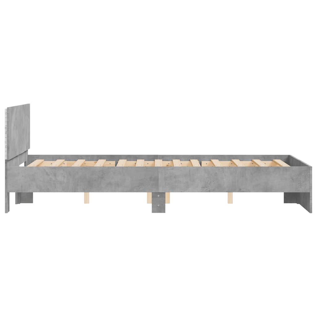 Modern Wooden Double Size 135cm Bed Frame Base With Headboard & LED Lights