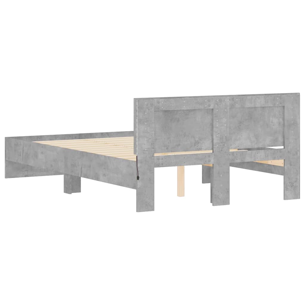 Modern Wooden Double Size 135cm Bed Frame Base With Headboard & LED Lights