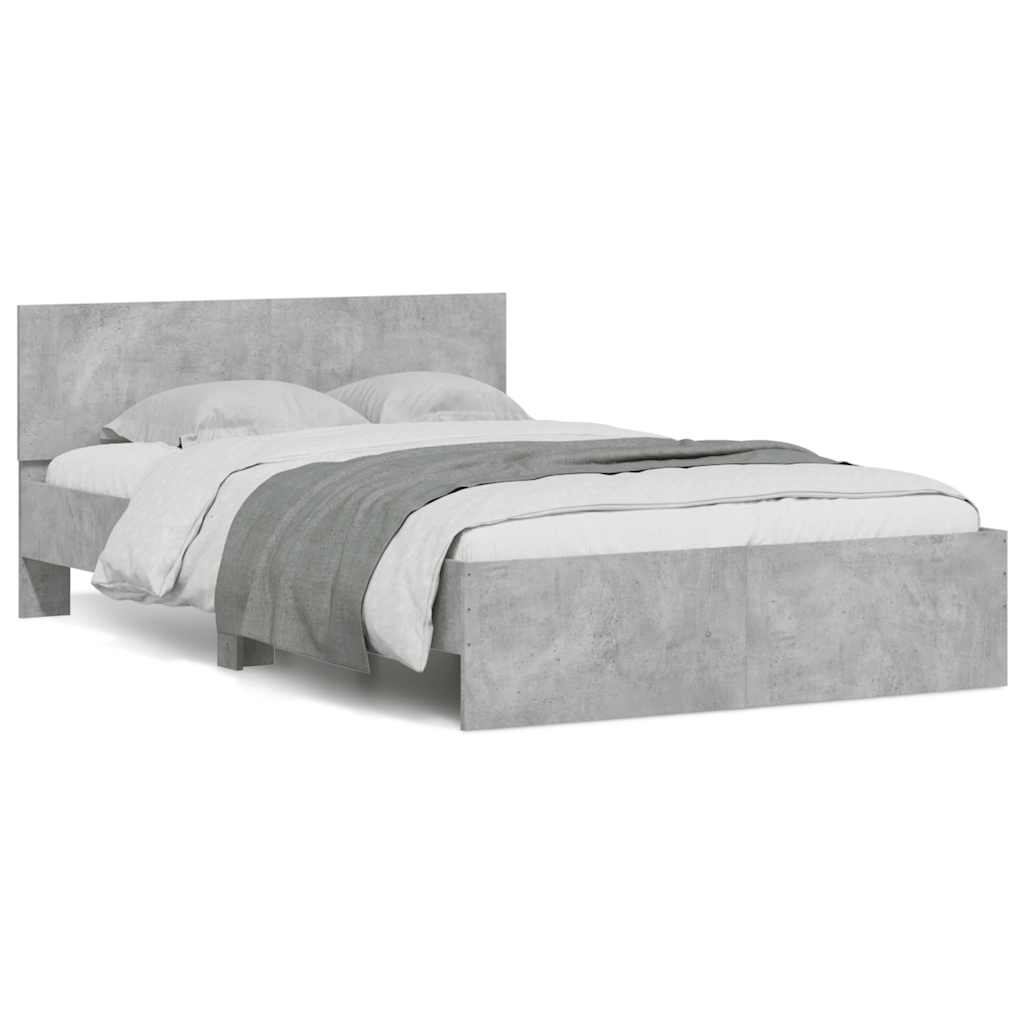 Modern Wooden Double Size 135cm Bed Frame Base With Headboard & LED Lights