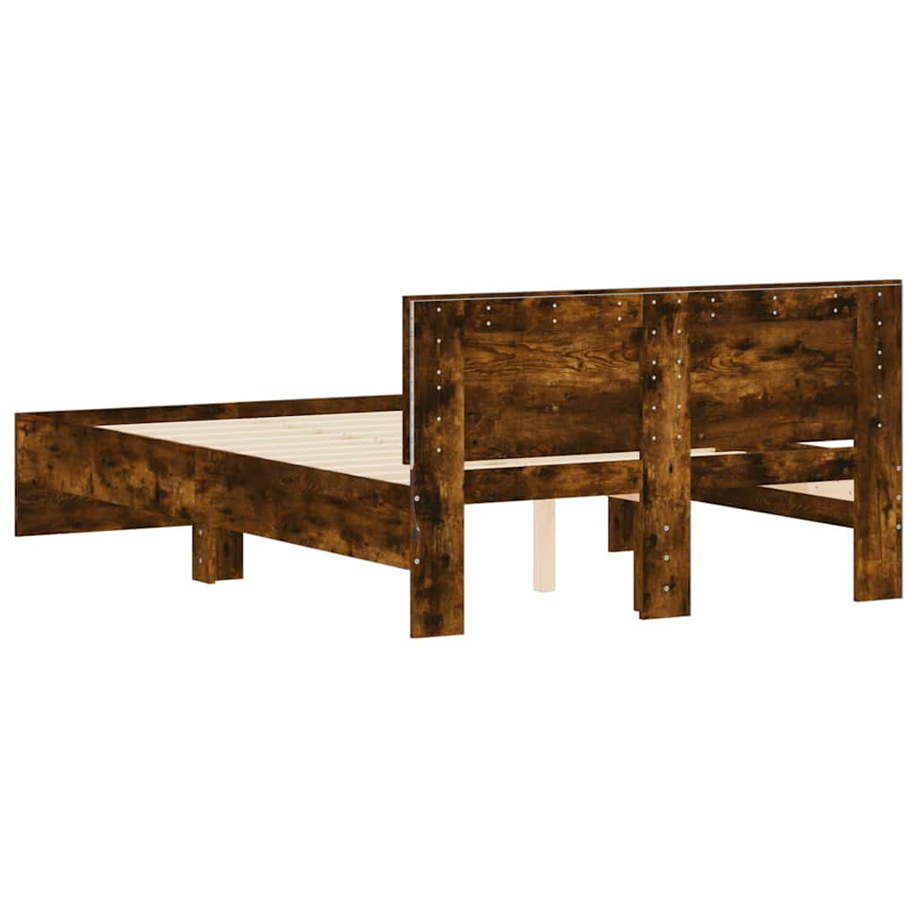 Modern Wooden Double Size 135cm Bed Frame Base With Headboard & LED Lights