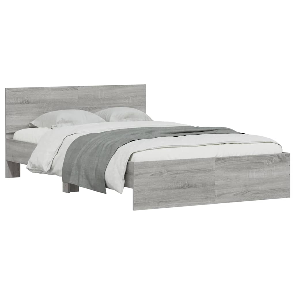 Modern Wooden Double Size 135cm Bed Frame Base With Headboard & LED Lights