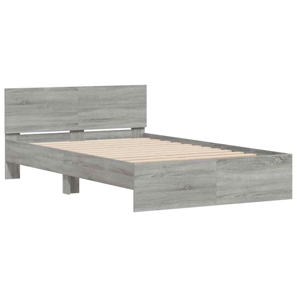 Modern Wooden Double Size 135cm Bed Frame Base With Headboard & LED Lights