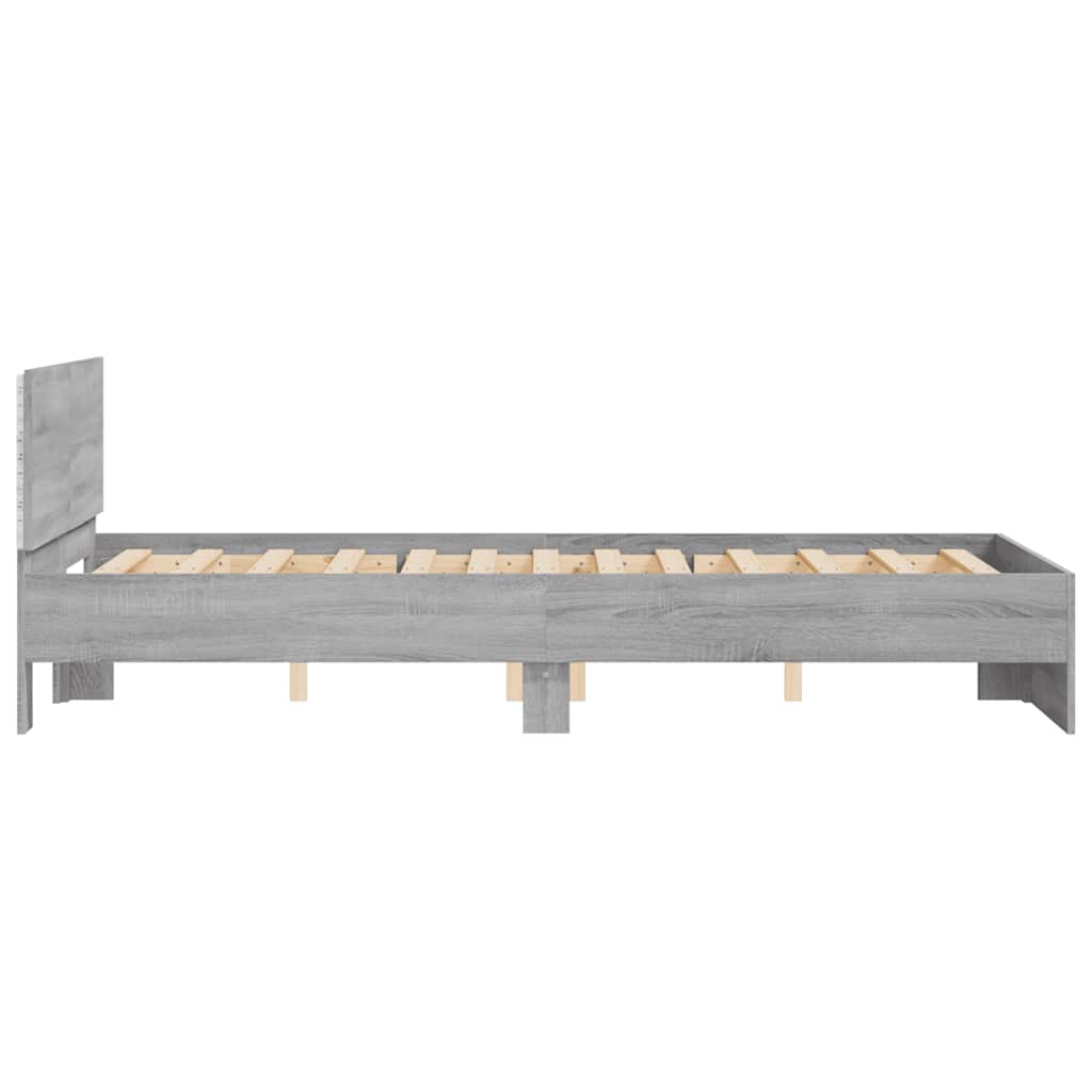 Modern Wooden Double Size 135cm Bed Frame Base With Headboard & LED Lights