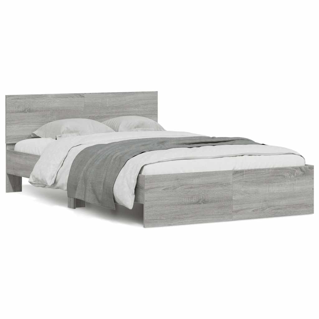 Modern Wooden Double Size 135cm Bed Frame Base With Headboard & LED Lights