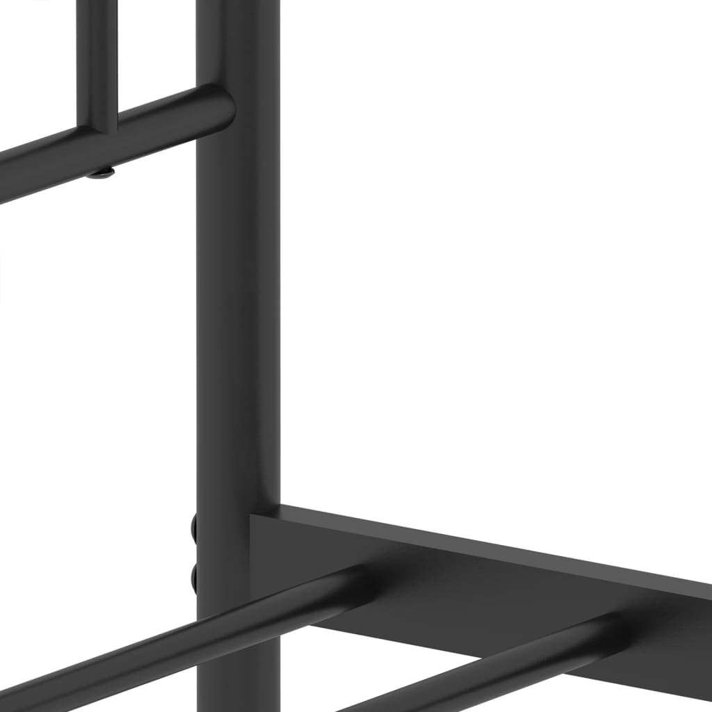 Metal Bed Frame without Mattress with Footboard Black 100x200cm