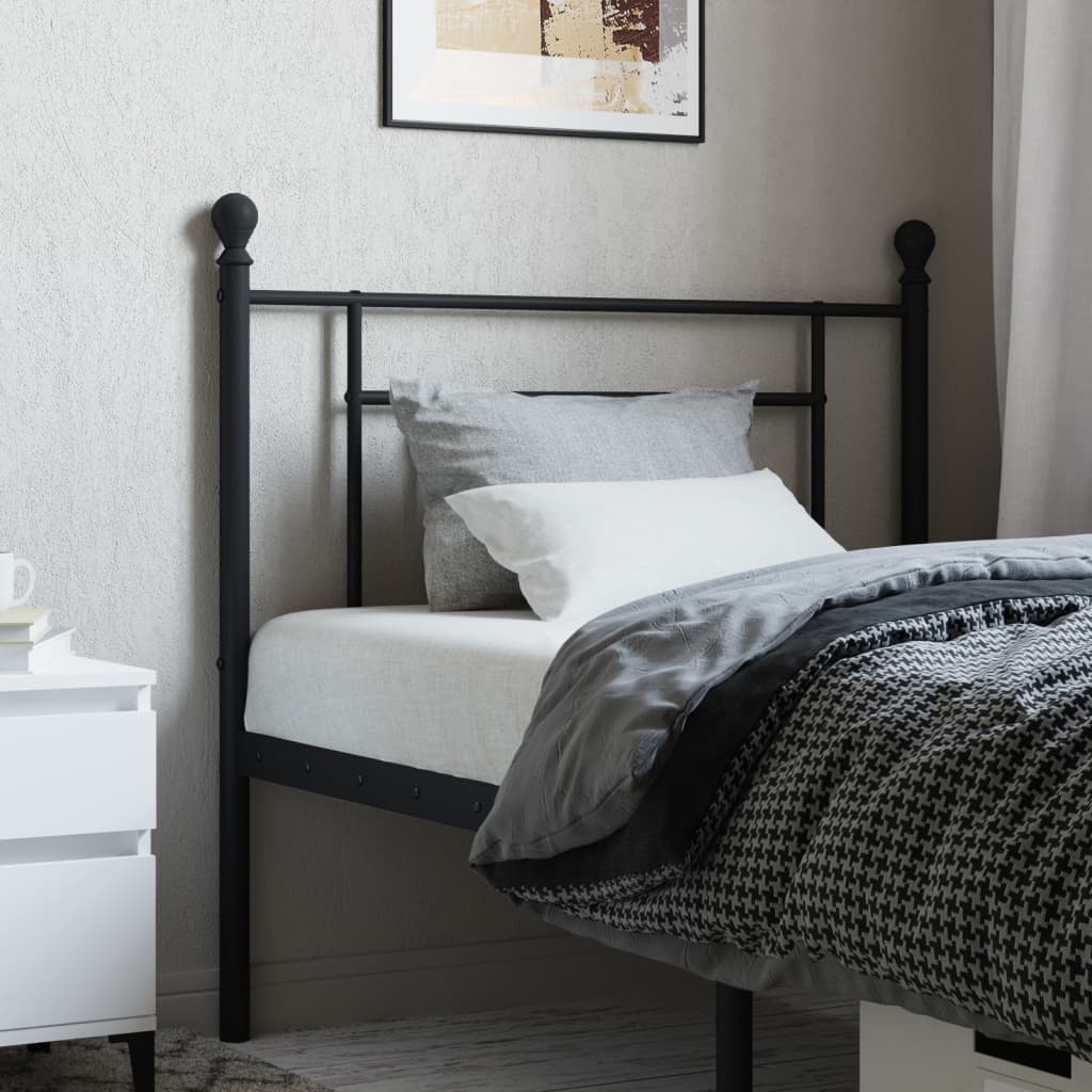 Metal Headboard Black 100 cm