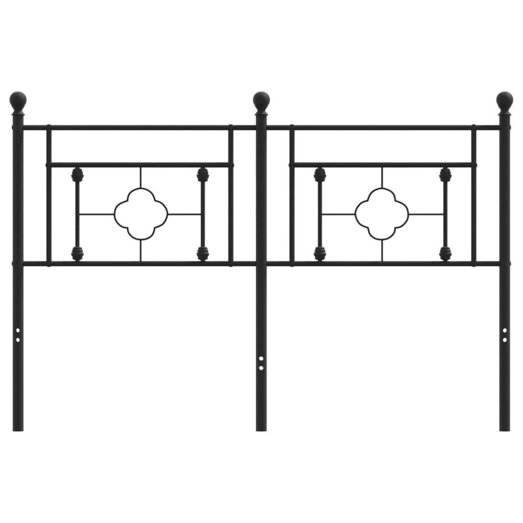 Metal Headboard Black 140 cm