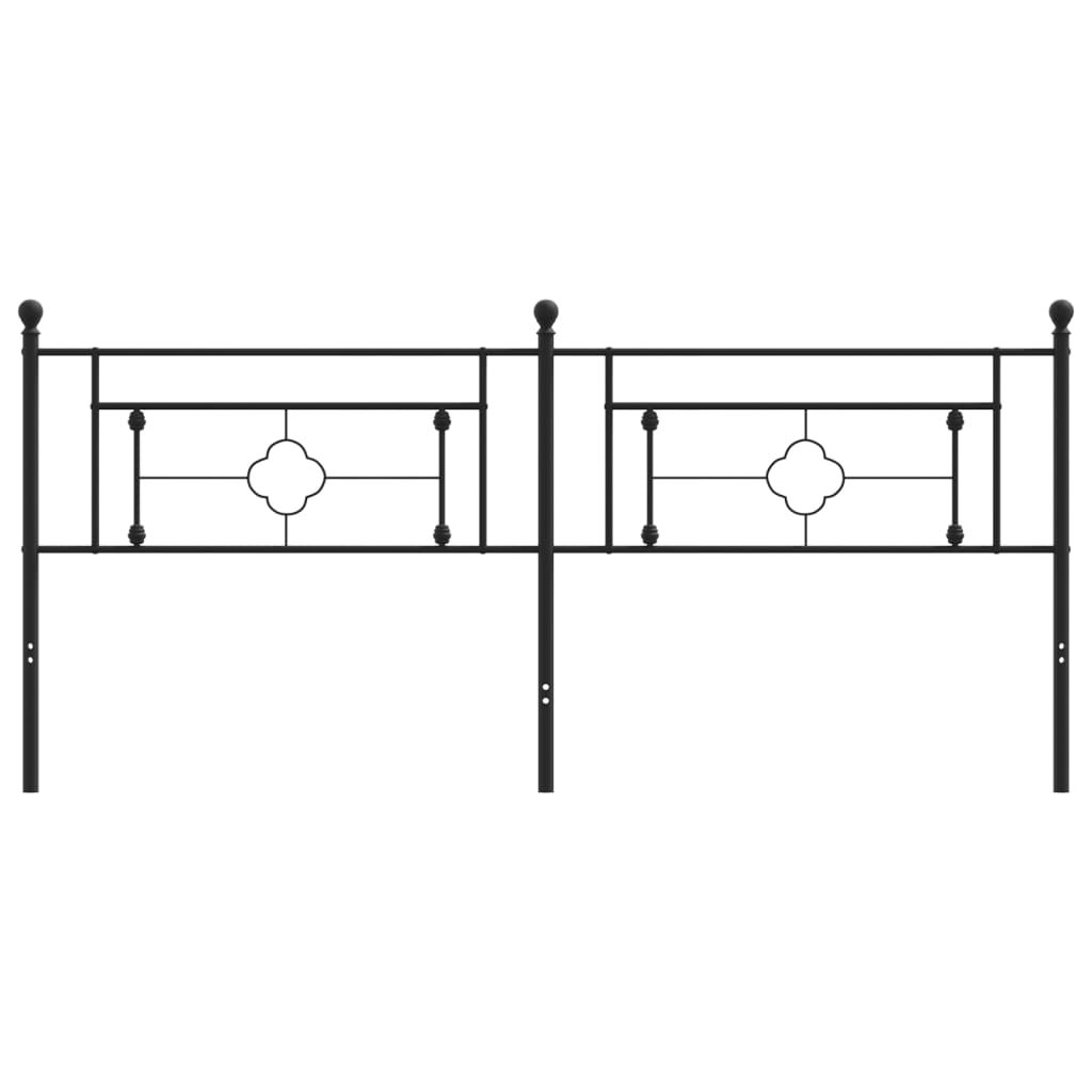 Metal Headboard Black 193 cm