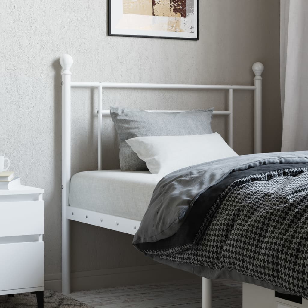 Metal Headboard White 100 cm