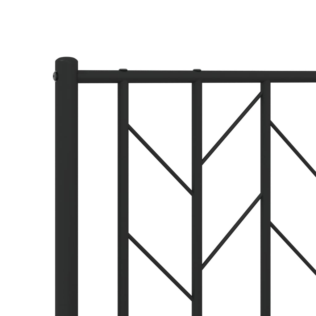 Metal Bed Frame without Mattress with Headboard Black 100x200cm