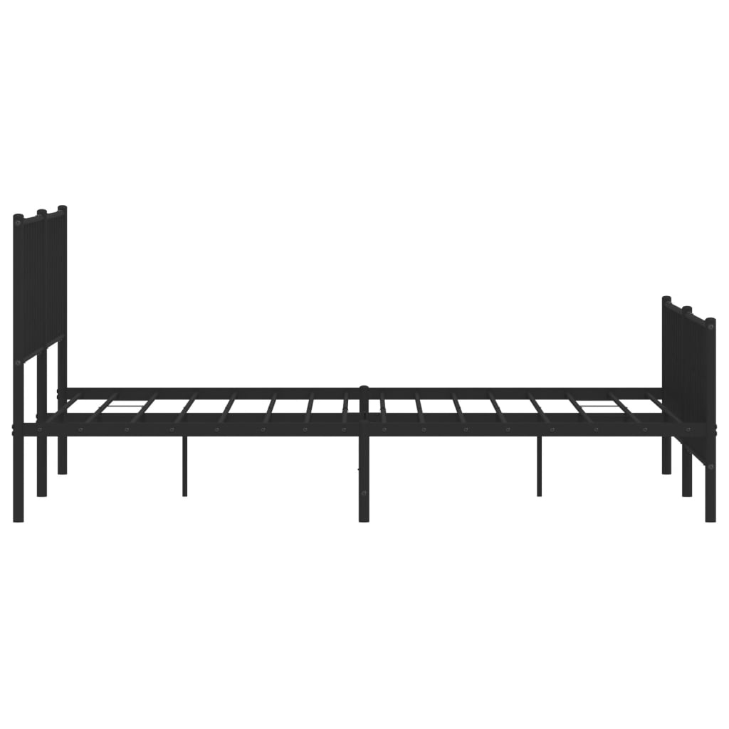 Metal Bed Frame without Mattress with Footboard Black 180x200cm