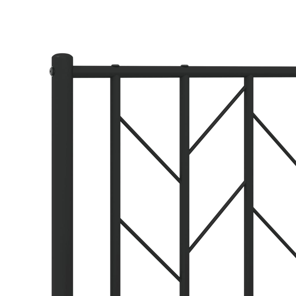 Metal Headboard Black 90 cm