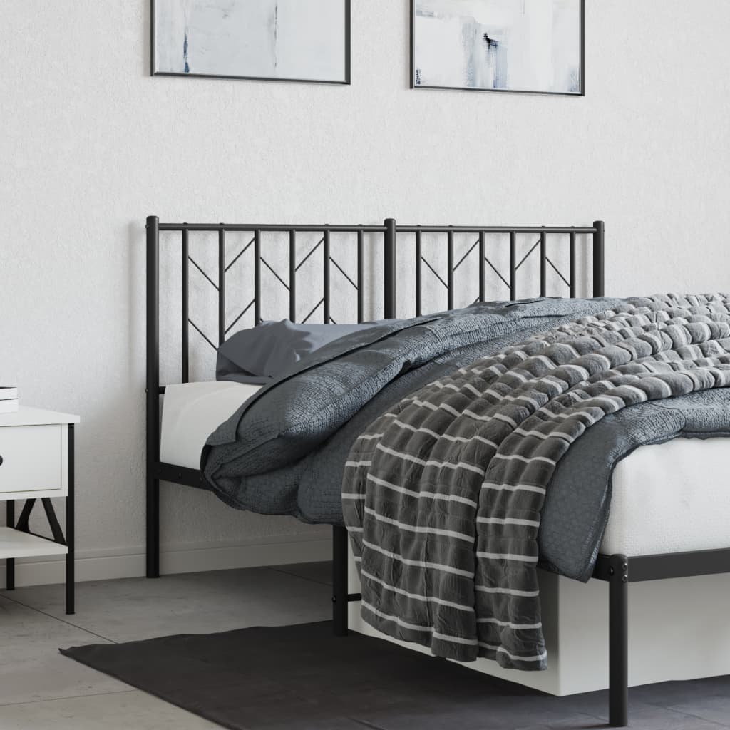 Metal Headboard Black 135 cm