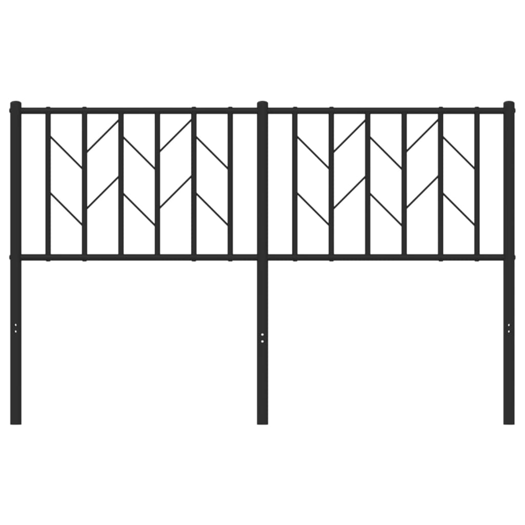 Metal Headboard Black 135 cm
