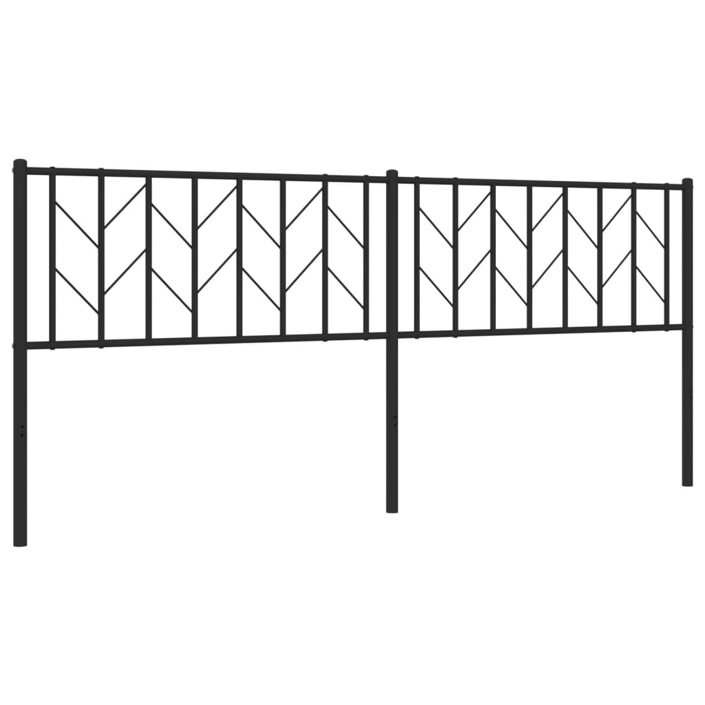 Metal Headboard Black 200 cm