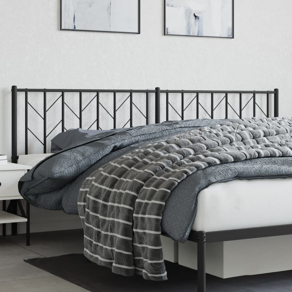 Metal Headboard Black 200 cm