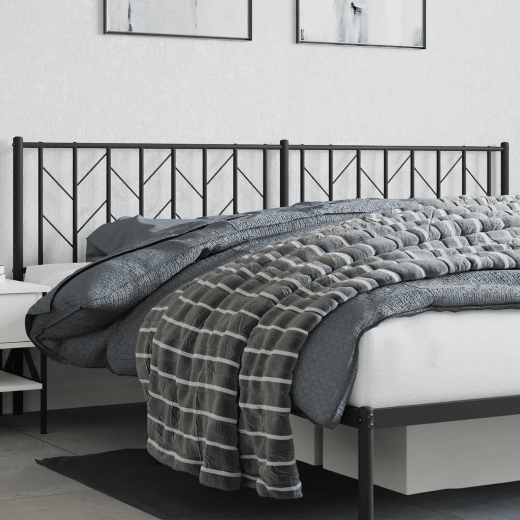 Metal Headboard Black 200 cm
