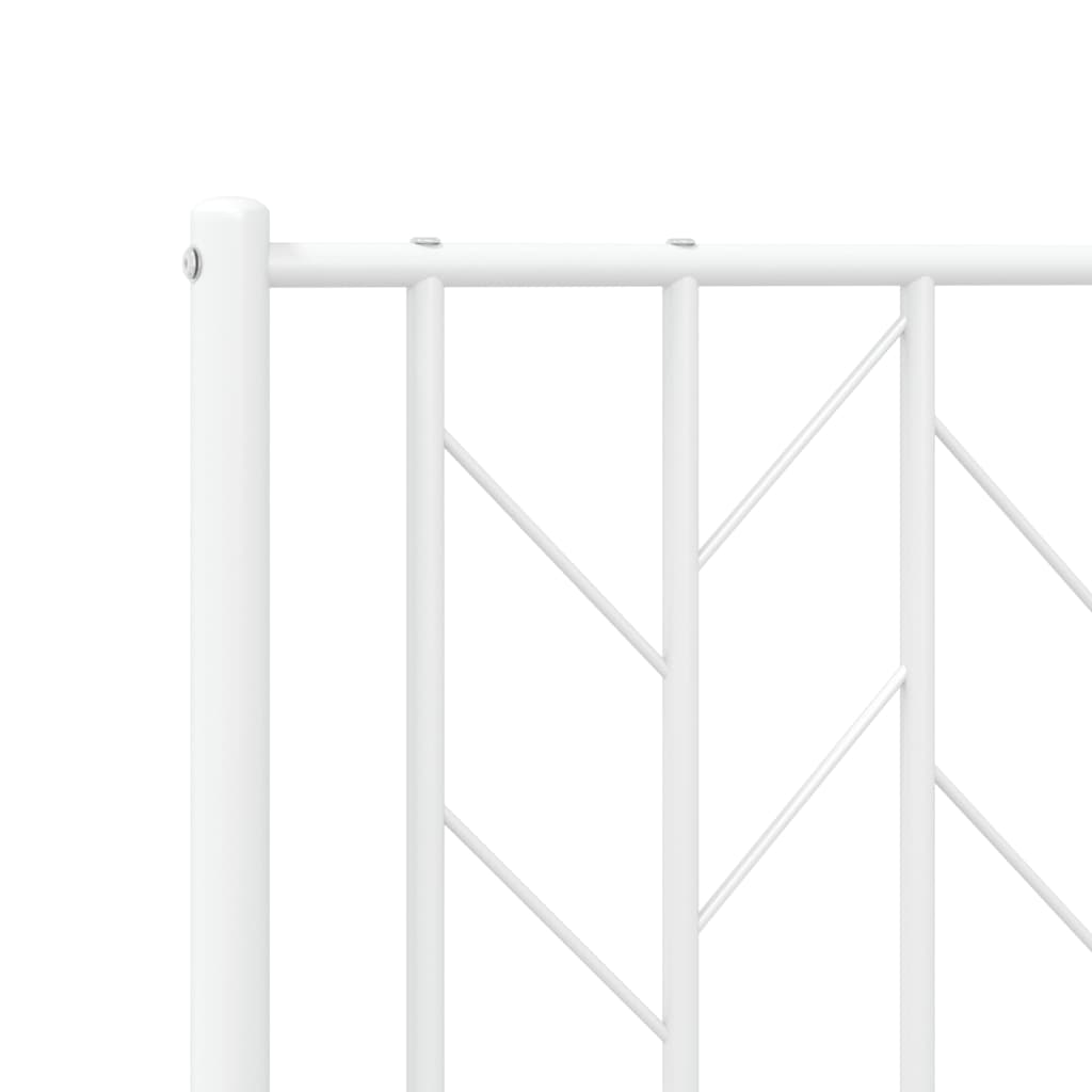 Metal Bed Frame without Mattress with Footboard White 140x200cm