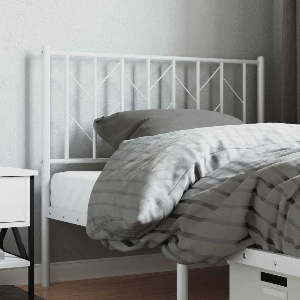 Metal Headboard White 100 cm