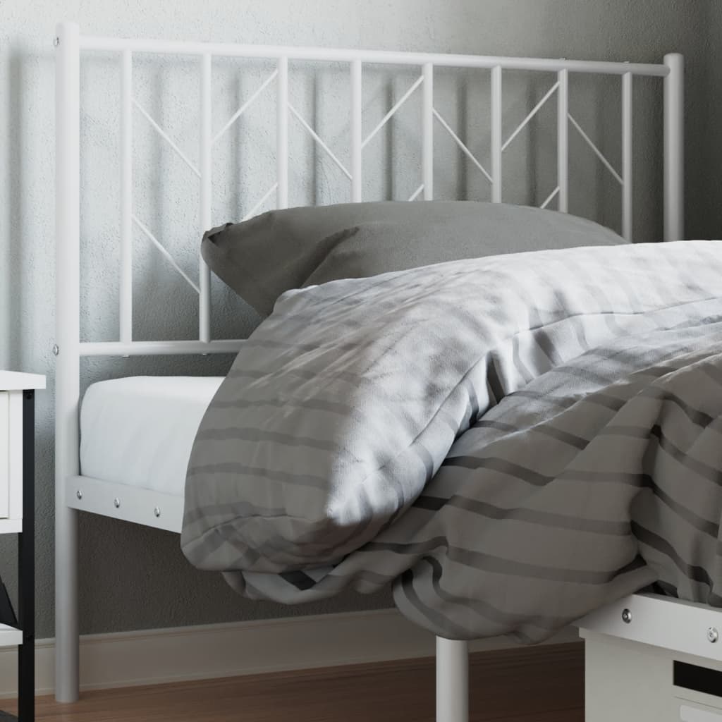 Metal Headboard White 100 cm