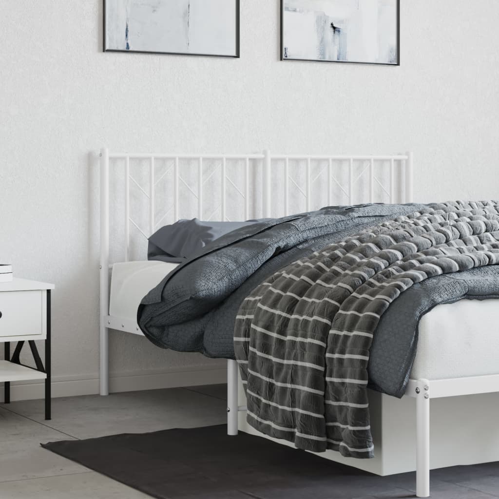 Metal Headboard White 135 cm