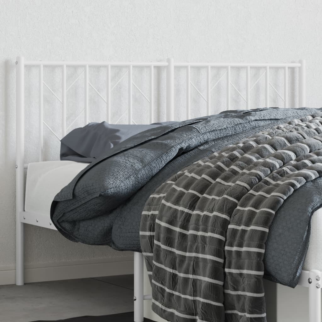 Metal Headboard White 135 cm