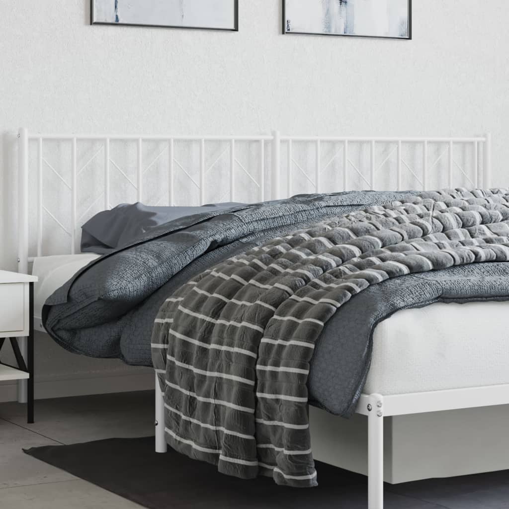 Metal Headboard White 193 cm