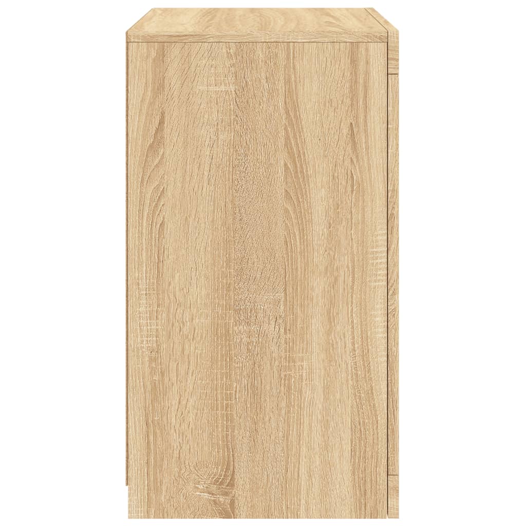 Side Cabinets with LED Lights 2 pcs Sonoma Oak Engineered Wood