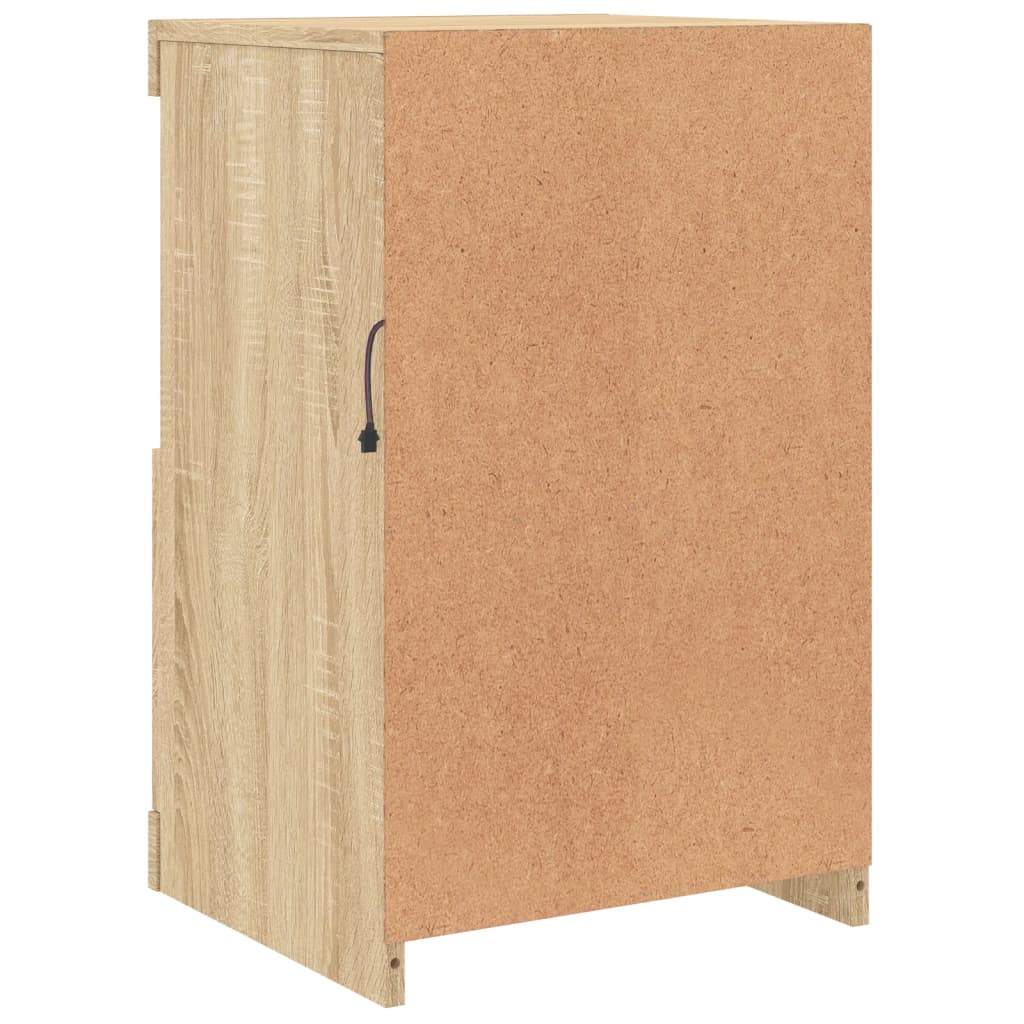 Side Cabinets with LED Lights 2 pcs Sonoma Oak Engineered Wood