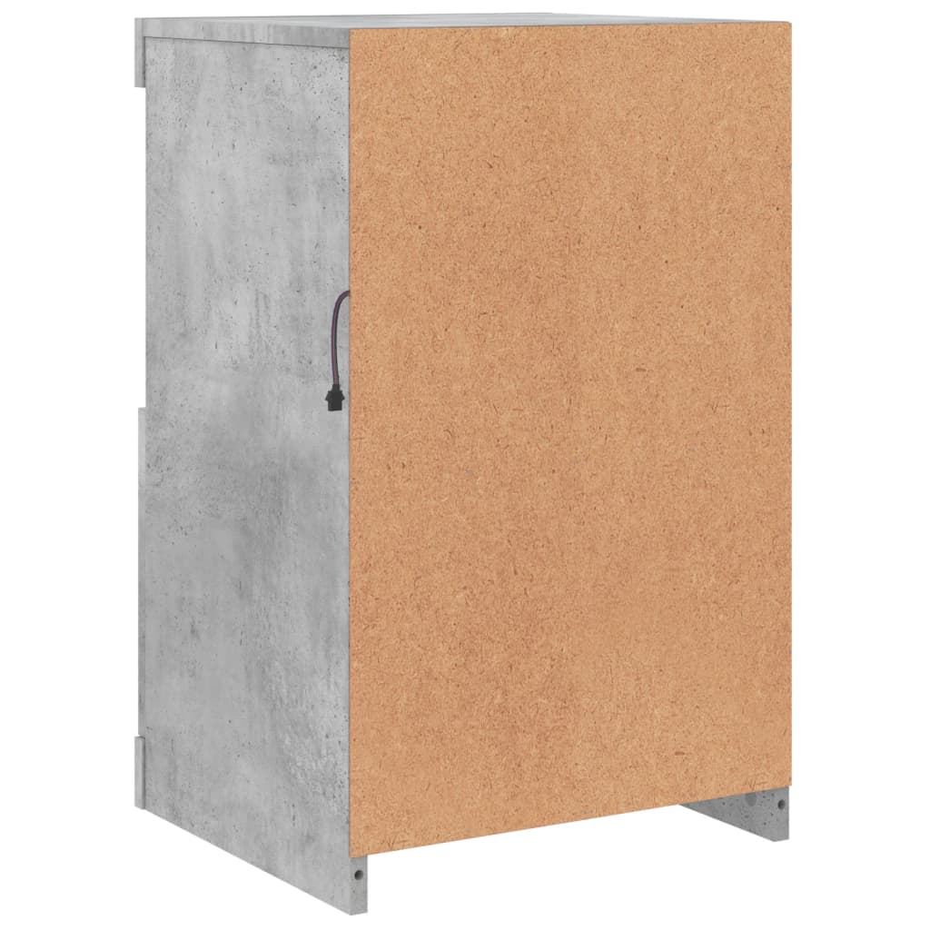 Side Cabinets with LED Lights 2 pcs Concrete Grey Engineered Wood
