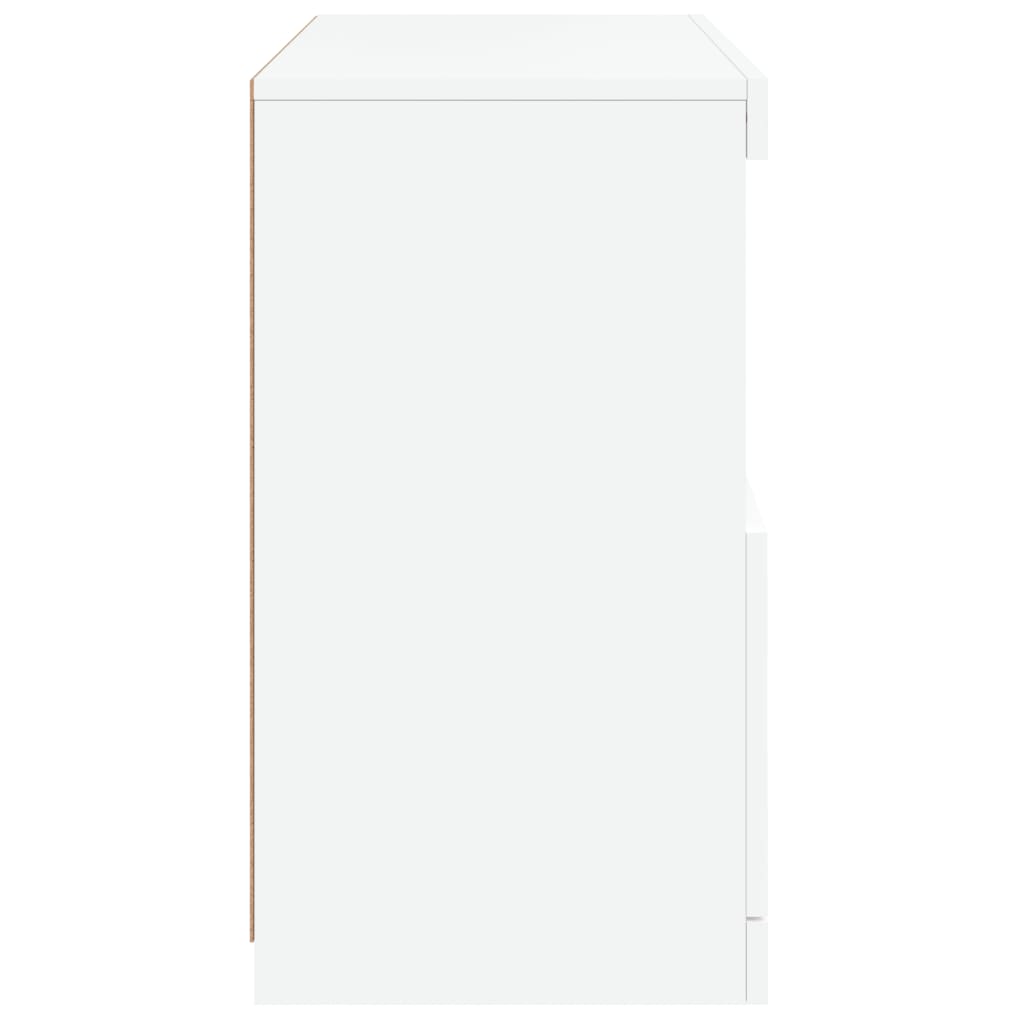 Modern Wooden Sideboard Storage Cabinet With LED Lights, 2 Doors & Shelves